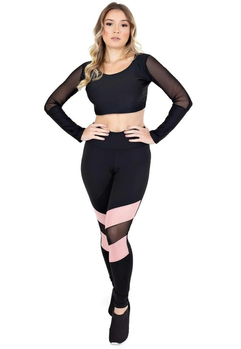 Conjunto Karina - Cropped manga longa + Leggin