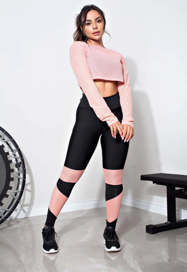 Conjunto Mari - Croped manga longa + Calça