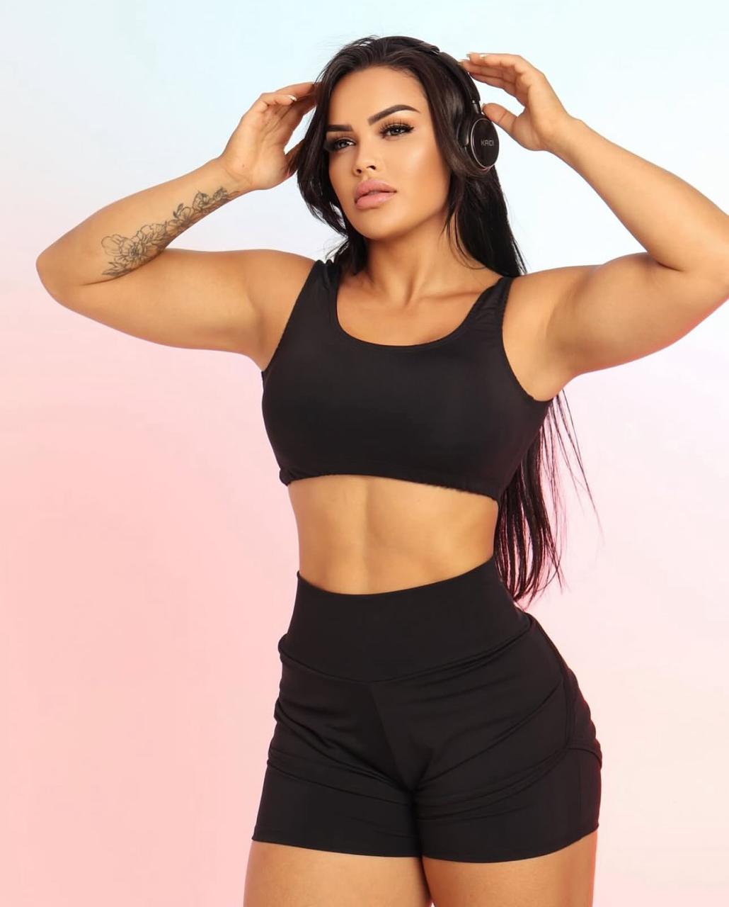 ATACADO MINIMO 9 PEÇAS - Conjunto Black - Top + short segunda pele