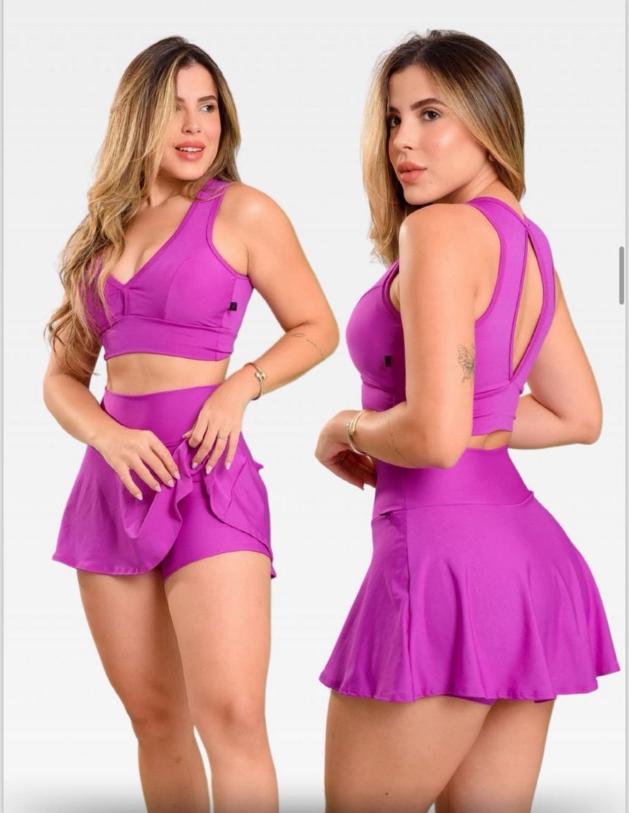 Conjunto Bruna - Top + short e saia