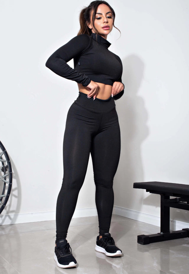 Conjunto Rê - Cropped manga longa + Legging